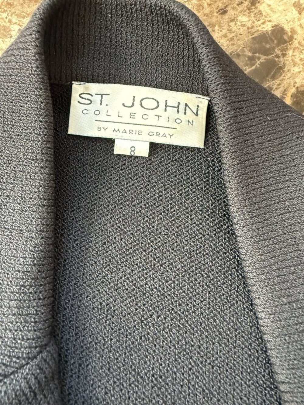 St John Collection By Marie Women Knit Suit Set Black Gold Zip Jacket 8 Pants 6 - Picture 5 of 16